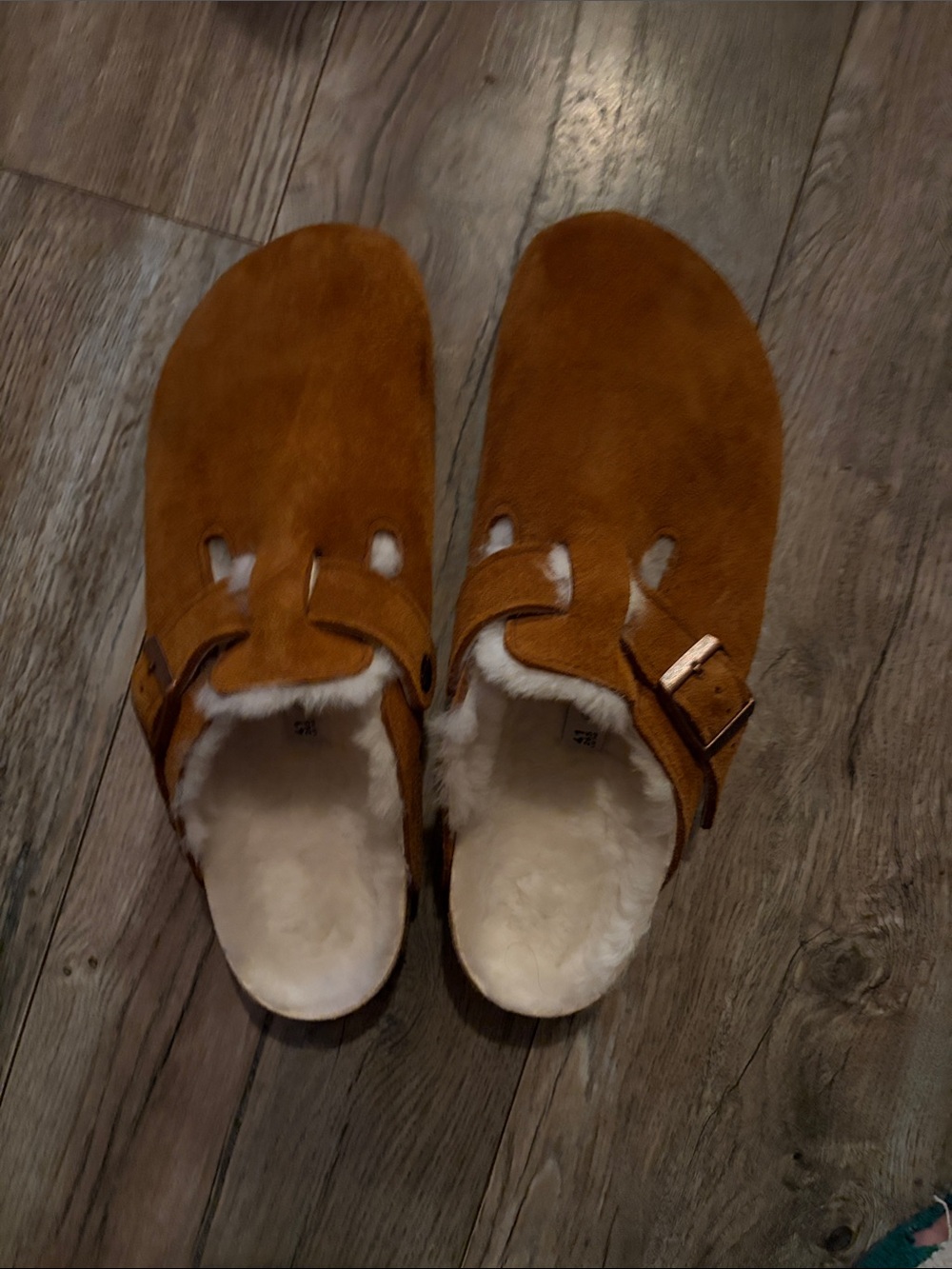 Birkenstock Chestnut Suede Shearling Clog women's size 10